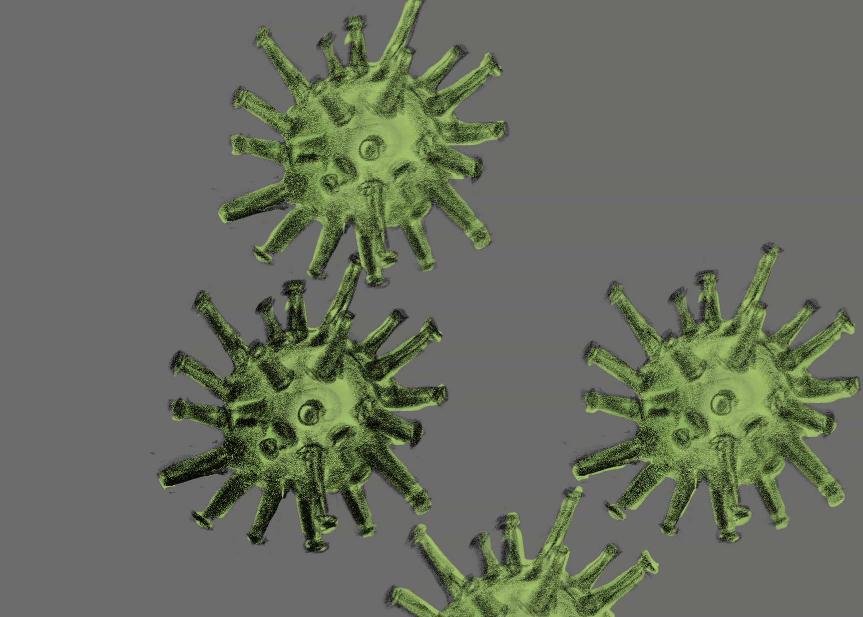 Coronavirus - Grafik-grün auf grau